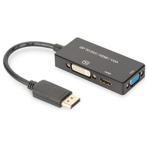 Adapter AV Digitus DisplayPort - HDMI - D-Sub (VGA) - DVI czarny (AK-340418-002-S)