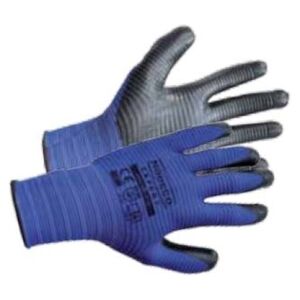 Modeco Rękawice poliestrowe powlekane nitrylem czarnym rozmiar 10“ 12szt. - MN-06-218