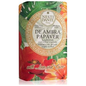 Nesti Dante Mydło w kostce De Ambra Papaver Sapone Czerwony mak 250g