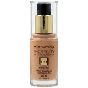 MAX FACTOR Facefinity All Day Flawless 3in1 Foundation SPF20 77 Soft Honey 30ml