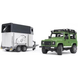 Bruder Land Rover z przyczepą dla konia i figurką konia  (02592)