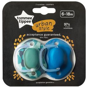Tommee Tippee Smoczek uspokajający Urban boy 6-18 m-cy 2 szt. (43342060)