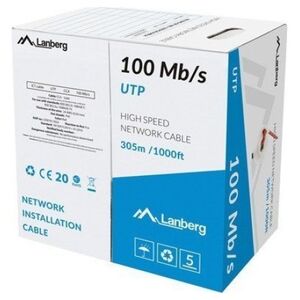 Przewód Lanberg UTP 100 MB/S 305m drut czerwony (LCU5-10CC-0305-R)