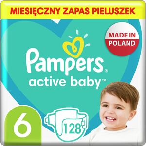 Pieluszki Pampers Active Baby 6, 13-18 kg, 128 szt.