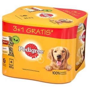 Pedigree PEDIGREE Adult 3+1 PUSZKA 4X400G - mokra karma dla psów w galaretce (2x Z KURCZAKIEM, 2x Z WOŁOWINĄ)
