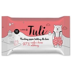 Luba Tuli nawilżany papier toaletowy dla dzieci z Wodą i Kwasem Mlekowym 50szt