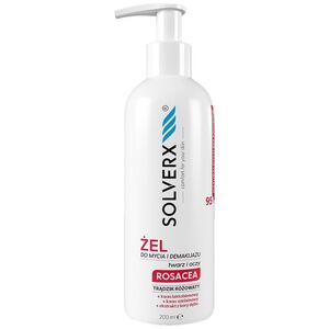 Solverx Rosacea Żel do mycia i demakijażu twarzy i oczu na trądzik różowaty 200 ml