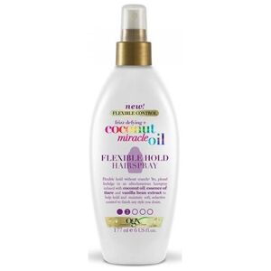 Organix ORGANIX_Coconut Oil Miracle Oil Flexible Hold Hairspray lakier do włosów nadający połysk w sprayu 177ml