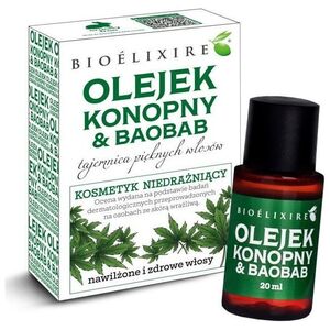 Bioelixire Bioelixire Olejek konopny i baobab do włosów średnio i wysokoporowatych 20ml