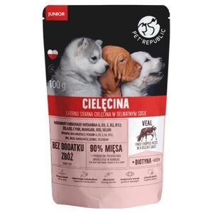 Pet Republic PET REPUBLIC PIES sasz.100g CIELĘCINA JUNIOR sos /24