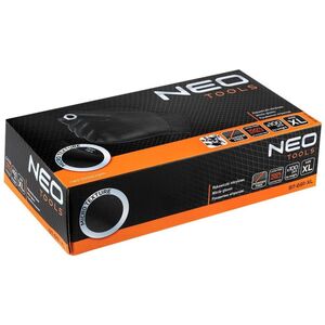 Neo Rękawiczki nitrylowe (Rękawiczki nitrylowe, czarne, 100 sztuk, rozmiar XL)