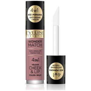 Eveline Eveline Wonder Match Róż i Pomadka w płynie 4w1 nr 02  4.5ml