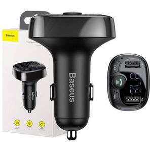 Transmiter FM Baseus Bluetooth 2xUSB microSD czarny
