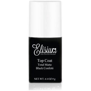 ELISIUM_Top Coat Total Matte matowy top do lakierów hybrydowych Black Confetti 9g