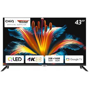 CHiQ Telewizor CHiQ U43QM8E 43" QLED 4K UHD Google TV HDR10 HLG Chromecast