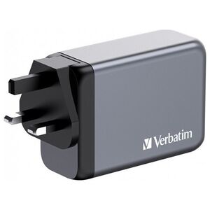 Verbatim Ładowarka GaN Verbatim, USB 3.0, USB C, szara, 240 W, wymienne końcówki C,G,A