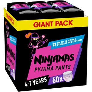 Pieluszki Pampers NINJAMAS MB PANTS 7-XXLARGE 60 GIRL