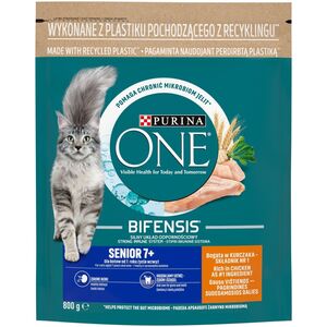 PURINA NESTLE PURINA One Bifensis Senior 7+ Bogata w Kurczaka i Pełne Ziarna - sucha karma dla kota - 800 g