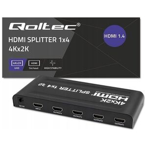Qoltec Rozdzielacz aktywny Qoltec Splitter 4 x HDMI 4K x 2K | 3.4Gb/s