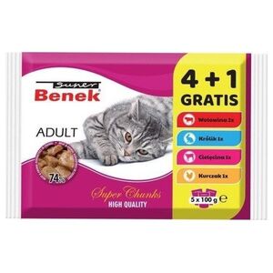 Super Benek Adult - mokra karma dla kota - 4+1 100 g GRATIS!