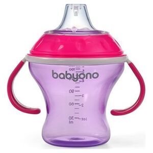 BabyOno 1456/02 KUBEK NIEKAPEK-MIĘKKI USTNIK 180ML NATURAL NURSING RÓŻOWY