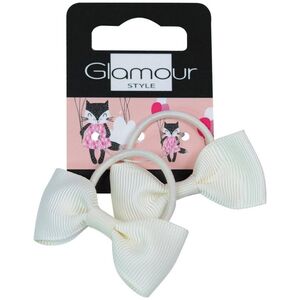 Glamour Kids gumki do włosów Kremowe Kokardki 2szt.