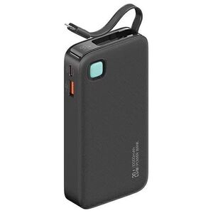 Powerbank Usams USAMS Powerbank ze zwijanym kablem Retractable Lightning 10000 mAh PD 20W Fast Charge XY Series czarny/black 10KCD22501 (US-CD225)