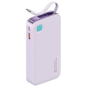 Powerbank Usams USAMS Powerbank ze zwijanym kablem USB-C Retractable 10000 mAh PD 20W Fast Charge XY Series fioletowy/purple 10KCD22403 (US-CD224)