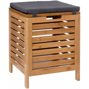 5five Stołek łazienkowy BAMBOO z koszem na pranie, 2w1