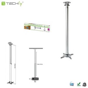 Uchwyt do projektorów Techly Ramię 110-190 cm, sufitowe, srebrne (301597)