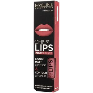 Eveline Eveline OH! My Lips Zestaw do makijażu ust (Pomadka +konturówka) nr 03 Rose Nude 1op.