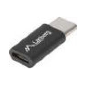 Adapter USB Lanberg USB-C - microUSB Czarny  (AD-UC-UM-02)
