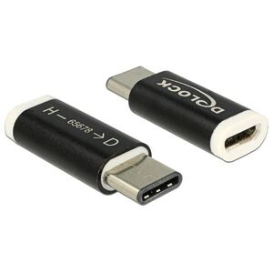 Adapter USB Delock USB-C - microUSB Czarny  (65678)