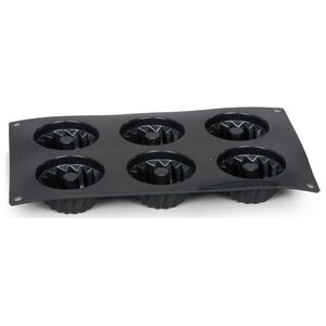 Patisse kształt mini turbanu 6 przedziałów 29 x 17,5 cm silikonowy czarny