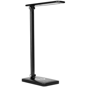 Lampka biurkowa Orno ISIYO LED 7W Lampka biurkowa z ładowarką indukcyjną i USB, 390lm, 3000-4000-6000K, zmiana temperatury barwowej i funkcja ściemniania, czarna