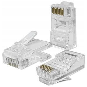 Qoltec Wtyk przelotowy złšcze RJ45 | CAT5e | UTP | Pass Throuh |        Pozłacane styki | 100 sztuk