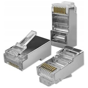 Qoltec Wtyk przelotowy złšcze RJ45 | CAT6 | FTP | Pass Through |  Pozłacane styki | 100 sztuk