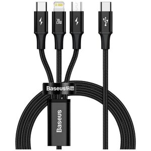 Kabel USB Baseus USB-C - USB-C + microUSB + Lightning 1.5 m Czarny (CAMLT-SC01)