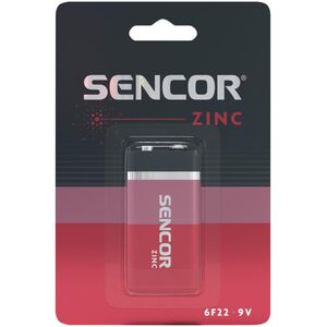 Sencor Bateria cynkowo-węglowa, 6F22, 6F22, 9V, Sencor, blistr, 1-pack