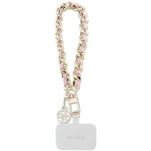 Guess Guess GUOUCHSAMC4P Universal Hand Strap różowy/pink Saffiano Chain 4G Charm