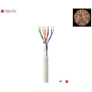 Techly TechlyPro Kabel instalacyjny skrętka F/UTP Cat6 4x2 linka 100% miedź 100m szary