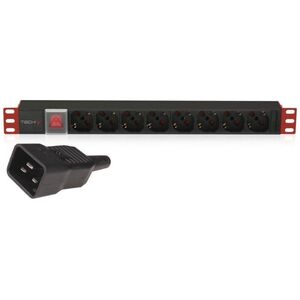 Techly Techly Listwa Zasilająca Rack 1U 8x Schuko/UNEL, Kabel C20 3m, 16A