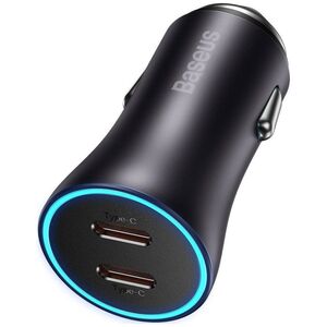 Ładowarka Baseus Ładowarka samochodowa Baseus Golden Contactor Pro, 2x USB-C, 40W (szara)
