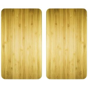 Wenko Szklane płyty ochronne WOODEN LOOK na kuchenkę – 2 sztuki, WENKO