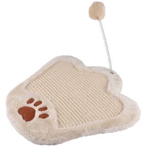 Homea Drapak dla kota w kształcie łapki z pomponem, 35 x 35 x 23 cm, beżowy