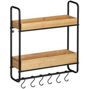 Wenko Półka na ścianę z wieszakami LOFT, dwupoziomowa, Wenko