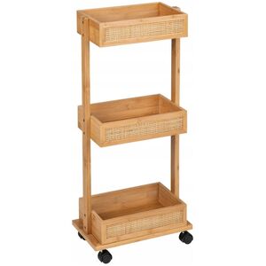 Wenko Regał łazienkowy ALLEGRE BAMBOO, mobilny, 3 półki, WENKO