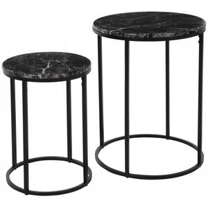 Home Styling Collection Zestaw dwóch stolików kawowych, blat MDF