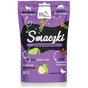 Syta Micha SYTA MICHA -  Smaczki dla psa z kaczką, żurawiną i gruszką 80g