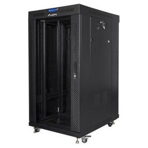 Szafa Lanberg Szafa instalacyjna Rack stojąca 19" 22U 600x600 czarna drzwi szklane LCD Lanberg (flat pack)